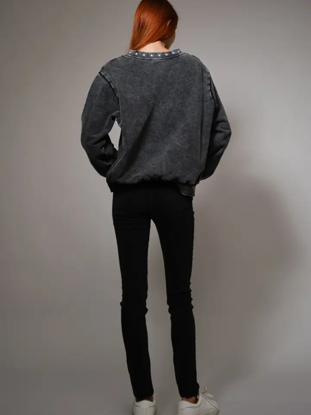 BLUE B Washed Black Western Graphic Pullover Sweat Shirt - Picture 5 of 5